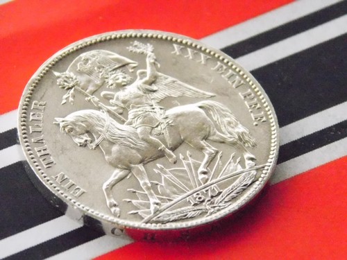 THALER 1871 B SASSONIA ALBERTINE Johann Vittoria sulla Francia Moneta Argento TEDESCA RARA - Foto 4 di 17