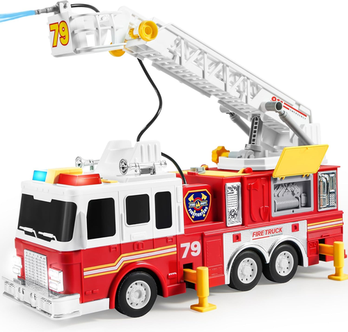 Extra Large Fire Truck Toys for Boys Girls with 33-Inch Ladder, Lights, Realisti - Picture 7 of 12