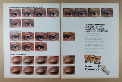 1970 Love Cosmetics Eye Liner Shadow Mascara Ali MacGraw photo vintage print Ad - Bild 2 von 2