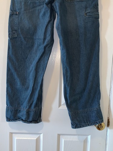 CARHARTT MENS BLUE PANTS SIZE 36 INSEAM IS 30" MADE IN MEXICO - Picture 3 of 8