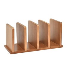 Wooden 4-Slot Desk File Organizer with Sorter