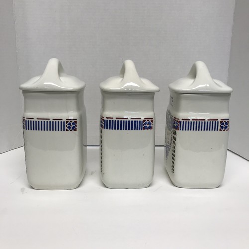 Czechoslovakia Colorful Lidded Canister Set of 3 - Picture 2 of 12