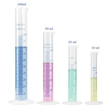 10/25/50/100/250/500ml Plastic Measuring Cylinder Graduated Cylinders Lab Tools.