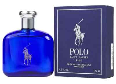 Ralph Lauren Polo Blue Men's 4.2 oz 125ml Eau De Toilette Spray Brand New Sealed