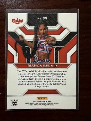 2023 Panini Prizm WWE #39 Bianca Belair Top Tier - Picture 2 of 2