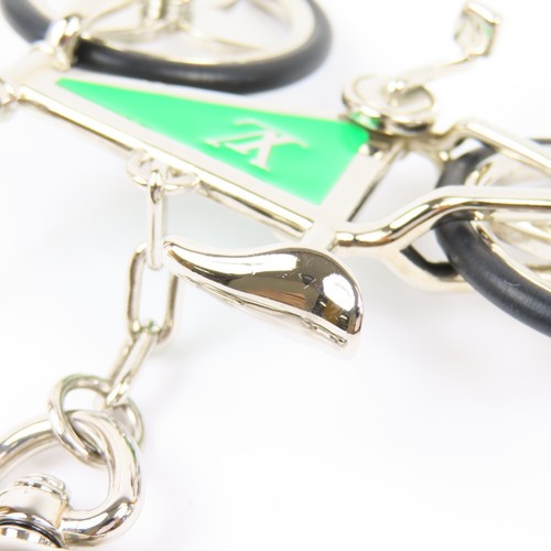 LOUIS VUITTON Bijou Sac Bike Bag Charm Key Holder Metal SV Green M77148 79231 - Picture 7 of 9