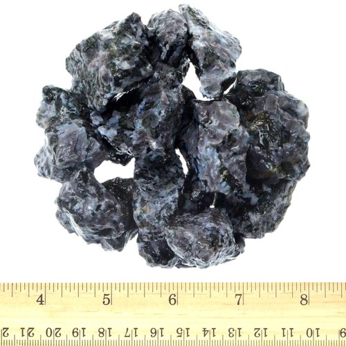 Gabbro índigo / Merlinita mística - Rocas ásperas para caer - Cristal de piedra (loco) - Imagen 6 de 40