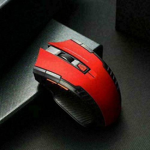 Funk Maus Gaming Kabellos Wireless Mouse für PC Laptop Schwarz Blau-USB Rot A5C6 - Bild 7 von 15
