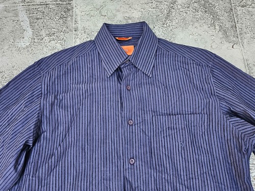 Parx Men Shirt Long Sleeve Blue Collared Button Front Casual Shirt Size 38cm - Bild 5 von 11