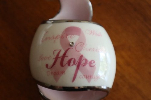 Bradford Exchange Porcelain Breast Cancer HOPE COURAGE Pink Ribbon Ornament - Picture 5 of 11