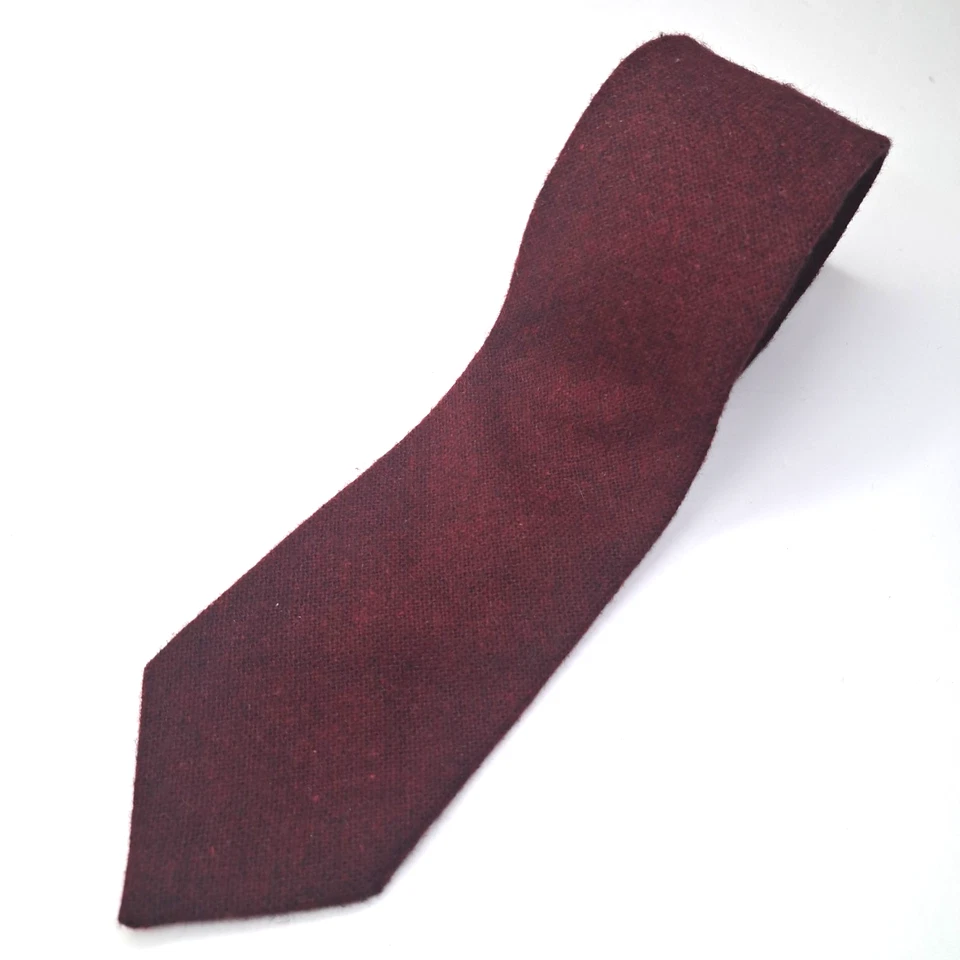 Vintage Wembley Wool Acrylic Blend Tie Wine Red 3.25" x 56" - Image 2 of 4