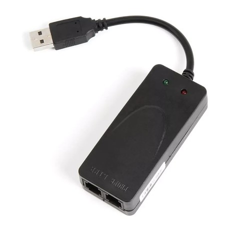 Podwójne porty RJ11 USB 56K Zewnętrzne dial Up Voice Fax Data Modem do Windows 7 8 - Zdjęcie 2 z 6