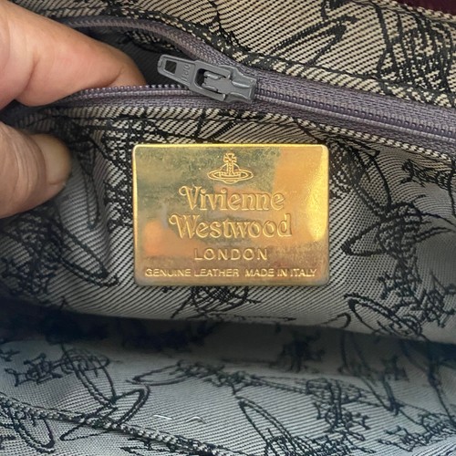 Borsa a tracolla VIVIENNE WESTWOOD vintage beige marrone rosso tela safari - Foto 11 di 11