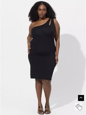 Torrid One Shoulder Black Dress Size 2