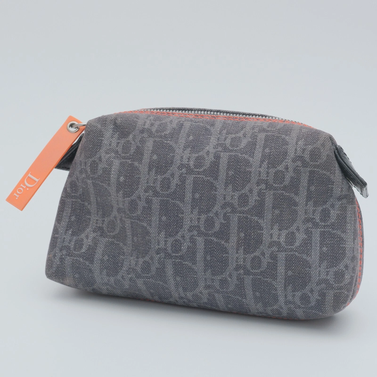 Sac à main pochette cosmétique Dior Trotter denim authentique