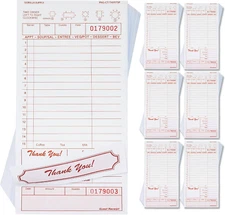 (1500-Pack) 2 Part Tan and White Carbonless Guest Checks w/ Bottom Guest Receipt