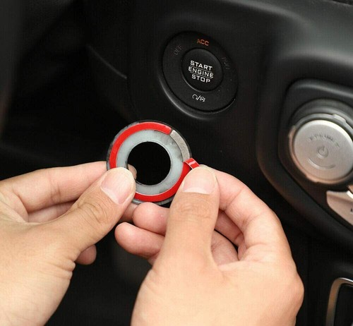 Carbon fiber Car Engine Start Stop Button Trim for Jeep Wrangler JL 2018+/JT 18+ - Imagen 4 de 6
