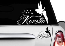 1x Fee Elfe Auto Aufkleber Name Sterne Sticker Wunschnamen Blumen Fairy Tattoo