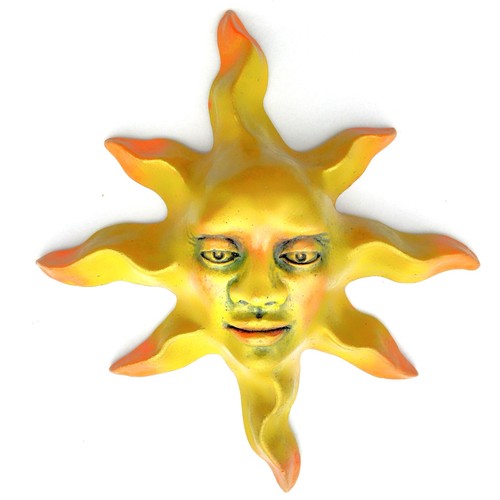 Classic Sun 11" Collectible Signed Sun Face Wall Sculpture, Signed by Artist - Picture 5 of 13