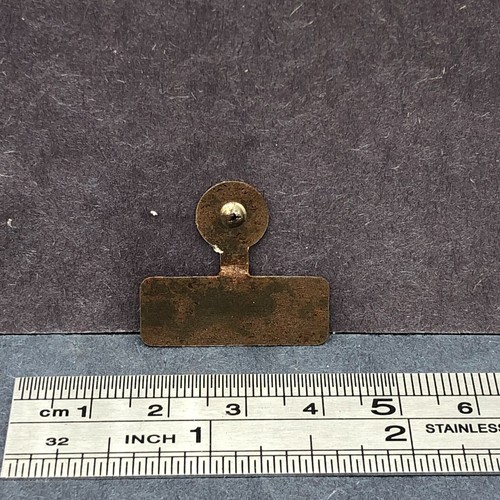 Vintage Buy A Brick Pin Button lapel tab Fold Back Red Brick Black Letters - Picture 4 of 4