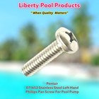 Pentair 071652 18-8 SS By Liberty Pool Left Hand Phillips Pan Screw / Pool Pump