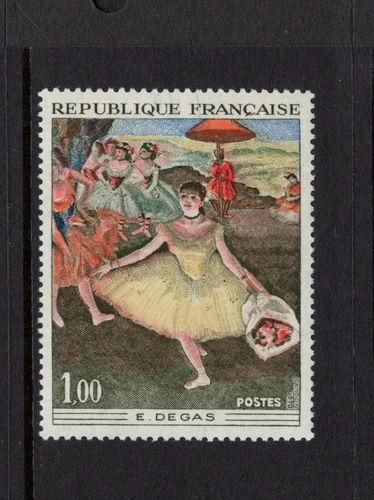 France 1970 Dancer with Boquet Painting by Edgar Degas ART MNH Sc 1276