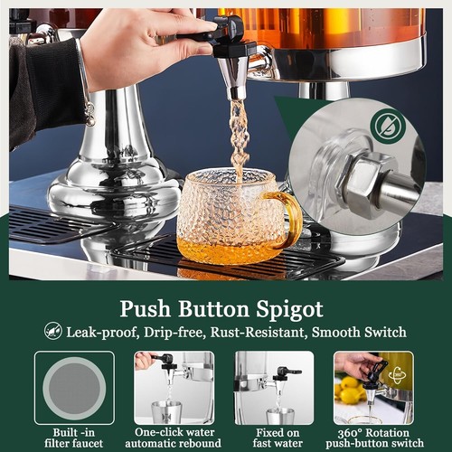 Sleek 4 Gallon Beverage Dispenser with Ice Chamber for Effortless Entertaining - Picture 5 of 9