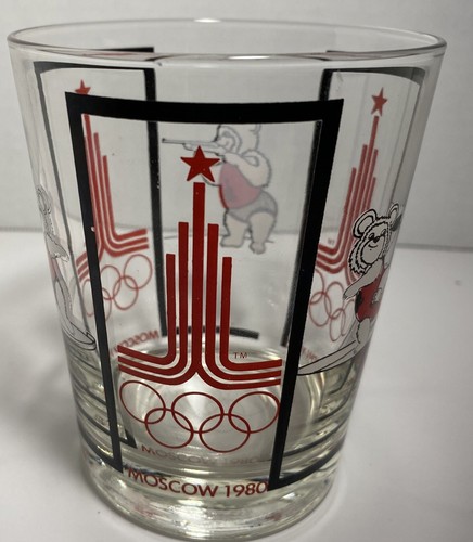 Moscow Olympic Games 1980 Glass Cup Misha Bear BB9 - Picture 4 of 7