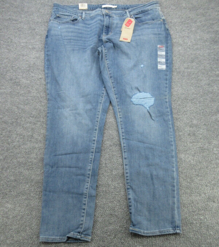 Levis 711 Jeans Damen 20W Blau Mid Rise Skinny Stretch Denim (passt 39x30) NEU