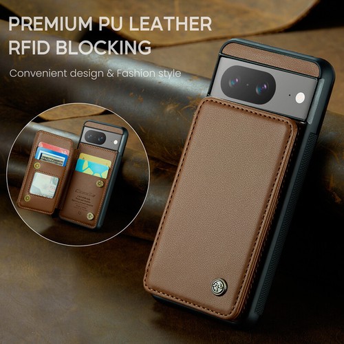 Slim Leather Case Flip Card Slot Back Cover for Google Pixel 9/9 Pro/9 Pro XL - Picture 7 of 42