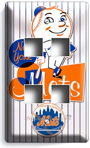 RETRO MR MET NEW YORK METS BASEBALL TEAM LIGHT SWITCH OUTLET PLATE HD ROOM DECOR - Picture 23 of 34