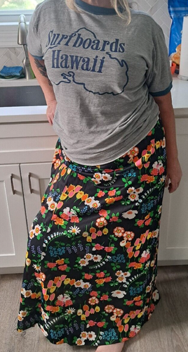 Miss Elaine Lingerie Mod Maxi Slip Skirt Psychedelic Pop Art L XL - Picture 5 of 9
