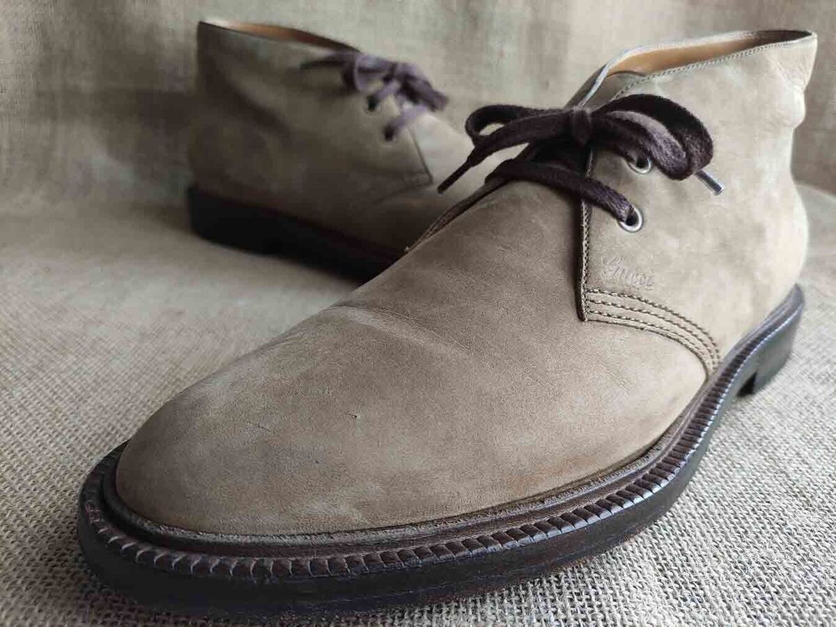 Gucci Men's Beige Suede Leather Chukka Boots Szie UK 9 || US Gucci Men's Beige Suede Leather Chukka Boots Szie UK 9 || US