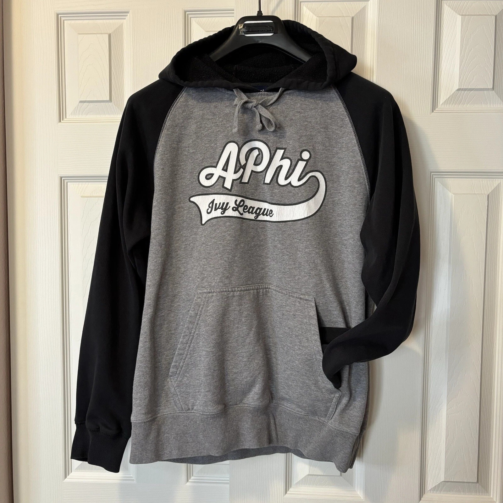 APhi Alpha Phi Ivy League Sorority Black Gray Sport-Tek Hoodie Size M