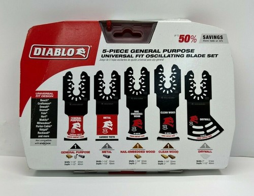 Diablo DOU5S Universal Fit General Purpose Oscillating Blade Set (5-Piece)