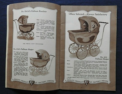 1930 "Chicago Baby Carriage Company" Wicker Buggy Catalog Pullman Sleeper KROLL - Picture 4 of 10