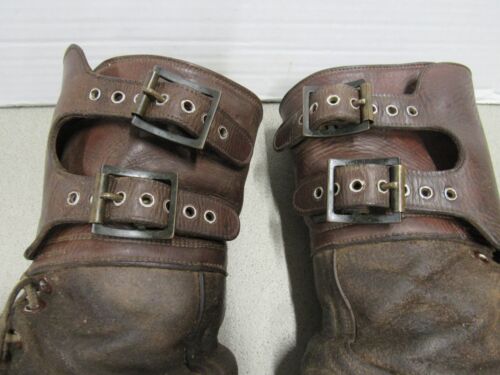 Botas de Combate de Servicio de Estados Unidos Segunda Guerra Mundial Doble Hebilla TALLA 9 EE Gatos Pata Tacón Suela BIEN USADAS - Imagen 3 de 24