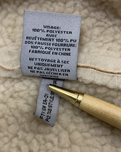 Rainforest SHERPA LINED BOMBER JACKET: Mens XL • Full-Zip • Tan • Faux Leather - Picture 17 of 22