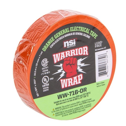 NEW WarriorWrap General 3/4 in. x 60 ft. 7 mil Vinyl Electrical Tape - Picture 2 of 11