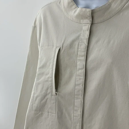 Eileen Fisher Woman Jacket Cotton Blend Relaxed Fit Gray Snap Closure Sz 3X - Picture 3 of 10
