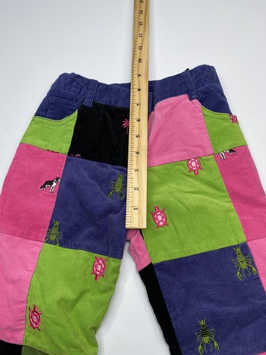Lilly Pulitzer Girls Multicolored Patchwork Embroidered Lined Pants Sz 6X - Picture 6 of 12