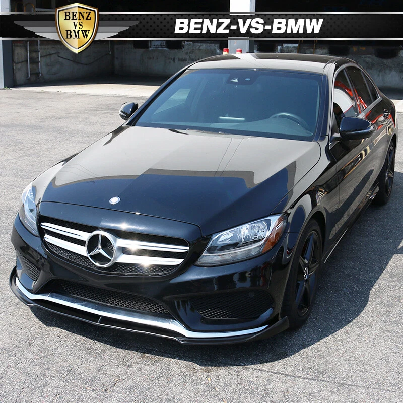 Fits 15-18 Benz W205 C Class Sport DP Style Front Bumper Lip Unpainted PU Foto 2 de 4