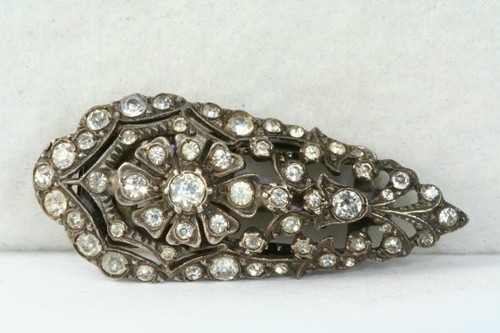 ANTIQUE AUSTRO HUNGARIAN SILVER PASTE DRESS SCARF