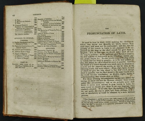1836 antique ADAM's LATIN GRAMMAR dictionary vocab ENGLISH leather school gould - Picture 5 of 12