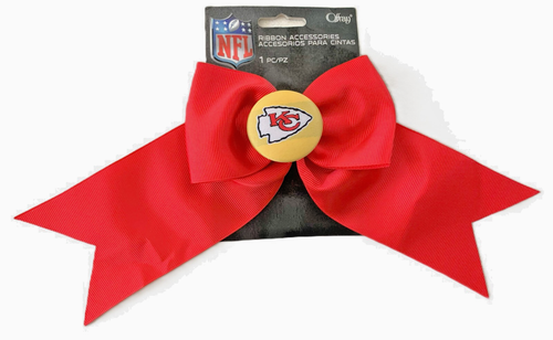 YAY! KC Chiefs Season! 5 NOS Ribbons Buttons Craft Hair/Sew Embellishments - Picture 3 of 7