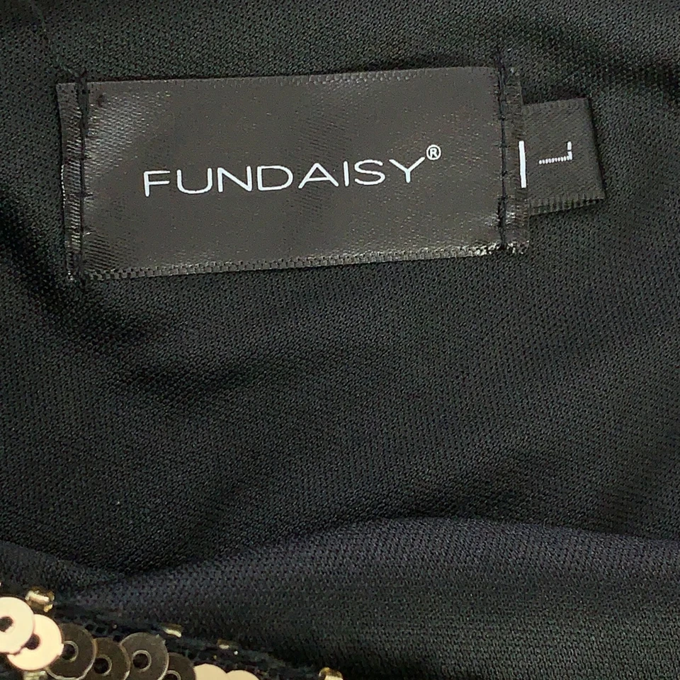 Conjunto de 9 piezas de vestido y accesorios grande con flecos y flecos de lentejuelas negras y doradas para mujer Foto 2 de 4