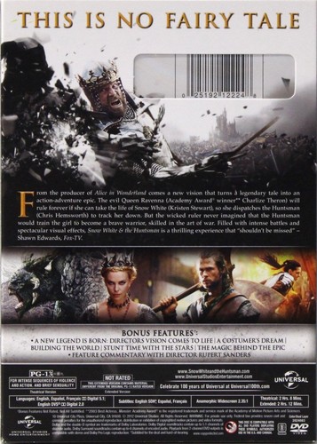 Snow White and the Huntsman (DVD, 2012) KRISTEN STEWART CHARLIZE THERON "NEW" - Picture 4 of 4