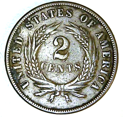 1870 US Two Cent Piece: Great Coin ~ Free Shipping (NA45) - Picture 2 of 2