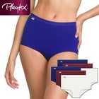 6 Pack Playtex Pure Cotton Stretch Maxi Briefs P00BQ6 White/Red/Blue Womens