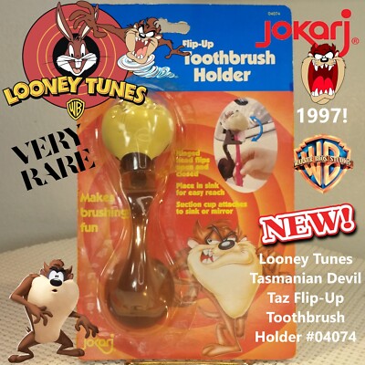 New Jokai 1997 Looney Tunes Tasmanian Devil Taz Flip-Up Toothbrush